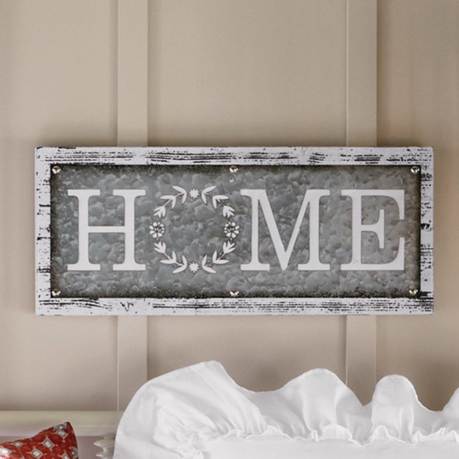 Galvanized Metal Home Wall Sign Country Door