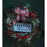 Welcome Friends Holiday Berry Wreath, , large