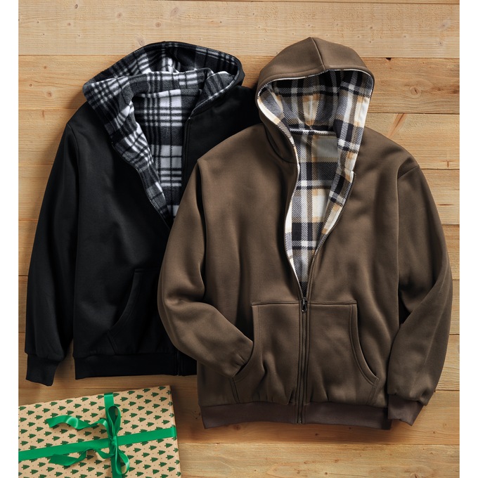 Fleece Reversible Hoodie, , large