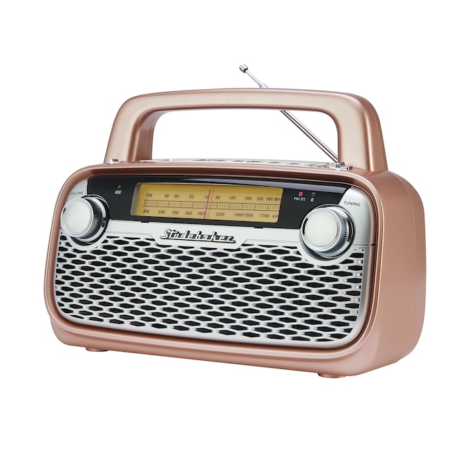Studebaker Radio with Bluetooth & Rechargeable Battery, Rose Gold, large