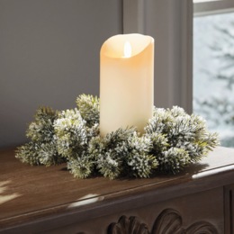 Flocked Pine Candle Ring, , large