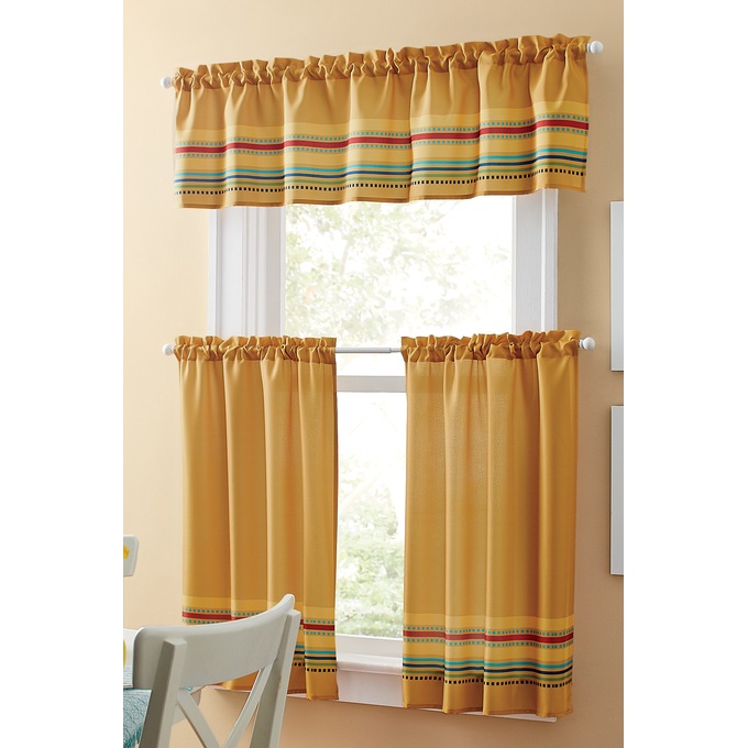 Salsa 3-Piece Kitchen Curtain Set, , large