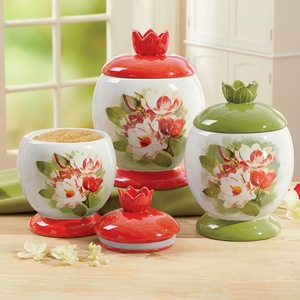 Traditional Magnolia Canister Set, , large