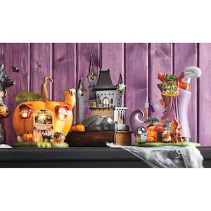 Lit Halloween Village Buildings - Buy All and Save, , large