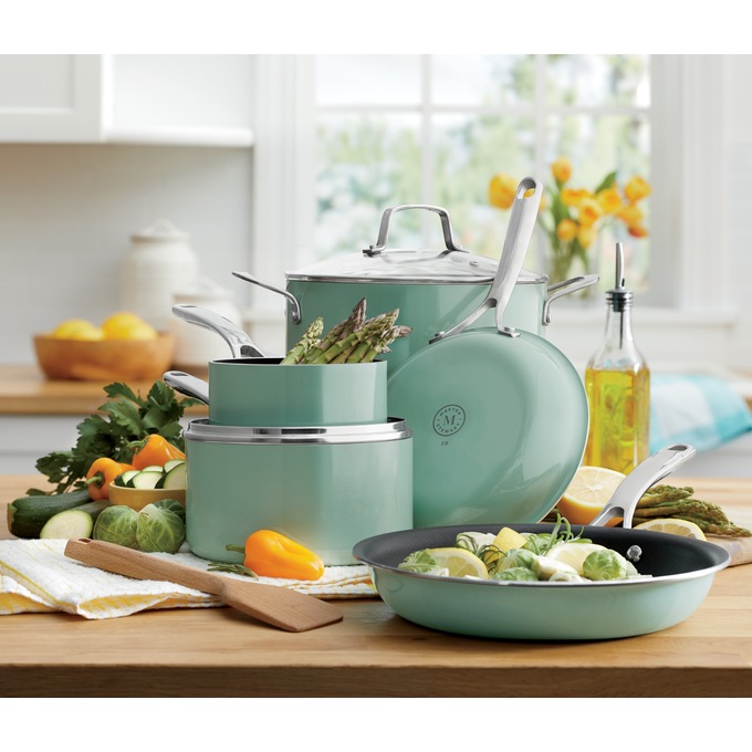 Martha Stewart 10Piece Nonstick Aluminum Cookware Set Country Door