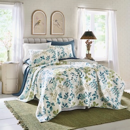 Washy Leaves Oversized Quilt, , large