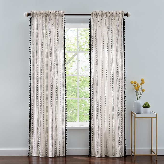 Simplicity Stripe Tasseled-Edge Panel, , large