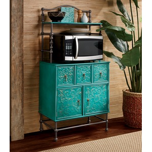 Embossed Floral Microwave Cart, , large