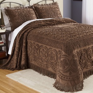Emily Chenille Throw Bedspread, , large