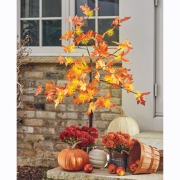 Lit Maple Leaf Tree, , large
