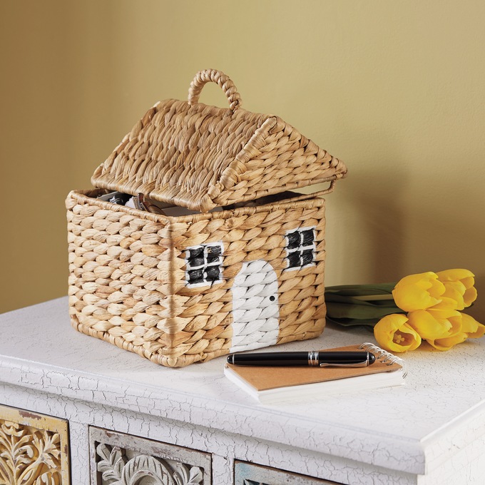 Woven House Basket, , large