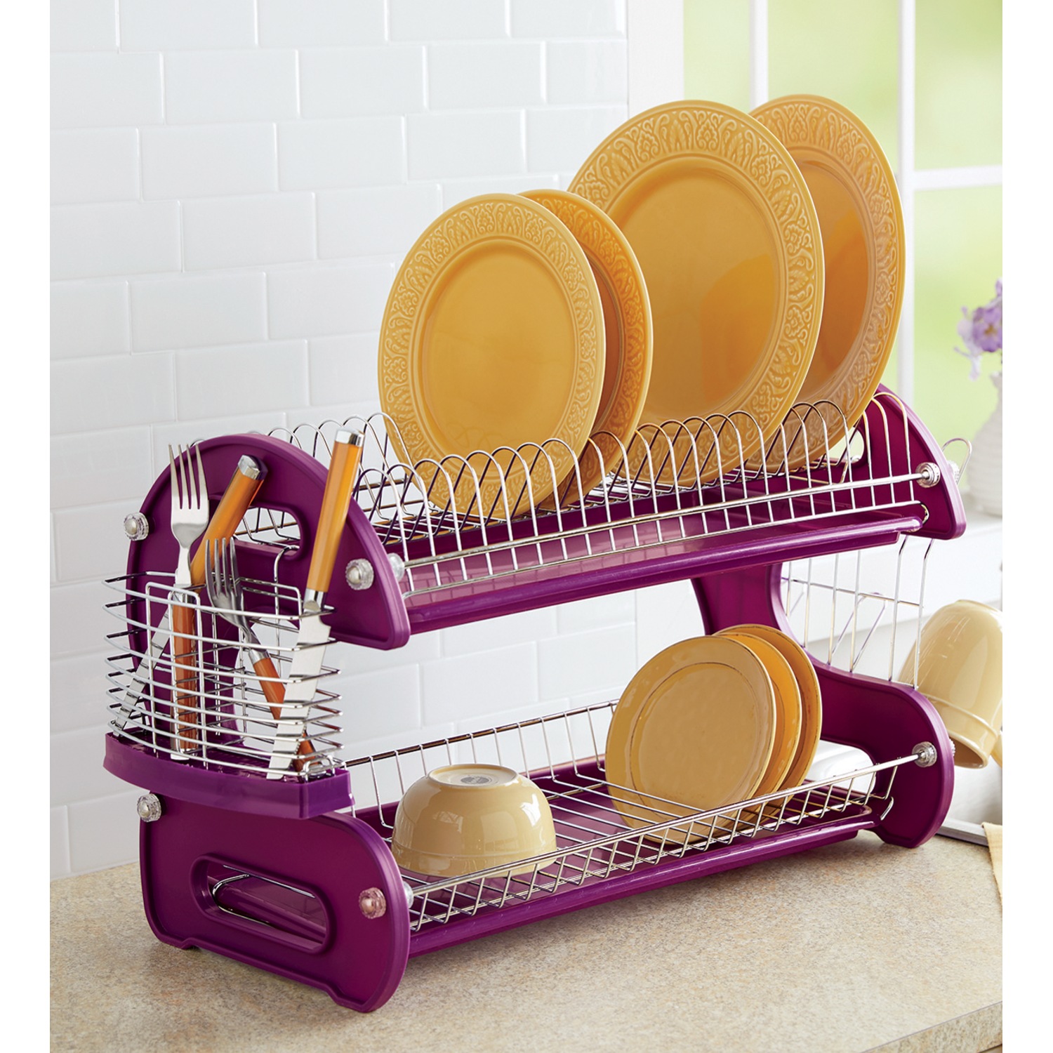 purple dish rack