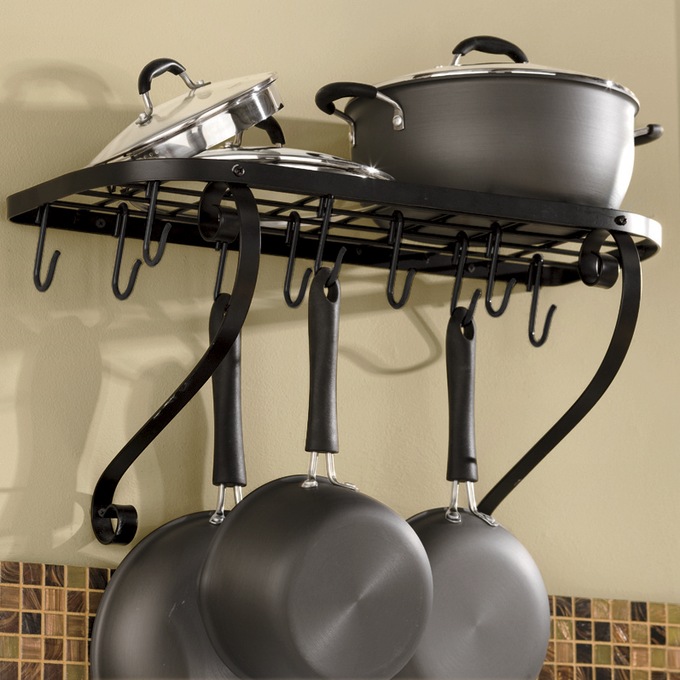 Wall Mount Bookshelf Pot Rack Country Door