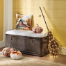 Rustic Galvanized Storage Bench with Upholstered Seat, , large