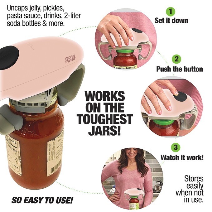 Robo Twist Jar Opener, Pink, large