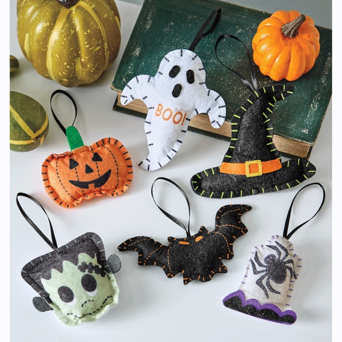 Set of 6 Halloween Ornaments, , large