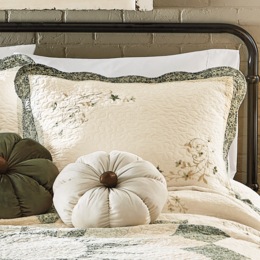 Harper Embroidered Scalloped Quilted Standard Sham, , large