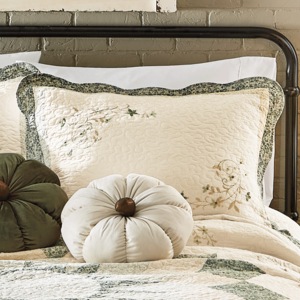 Harper Embroidered Scalloped Quilted Standard Sham, Multi, large