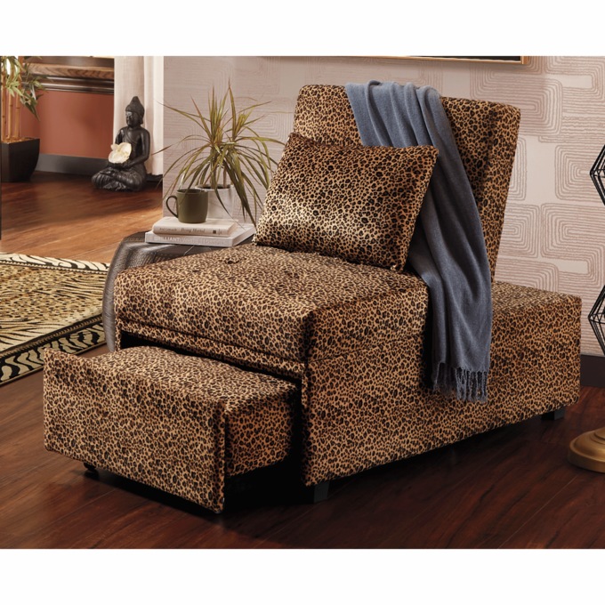 Cali Convertible Chair, Leopard, large