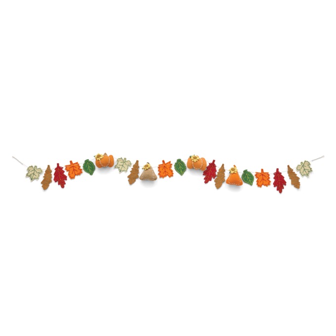 Fall Leaves and Pumpkins Novelty Garland, , large