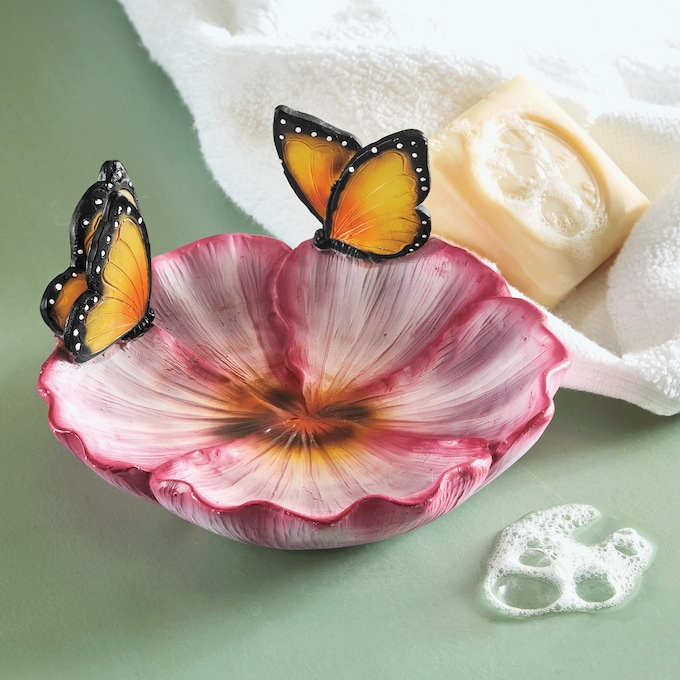 Butterfly Flower Soap Dish, Multi, large