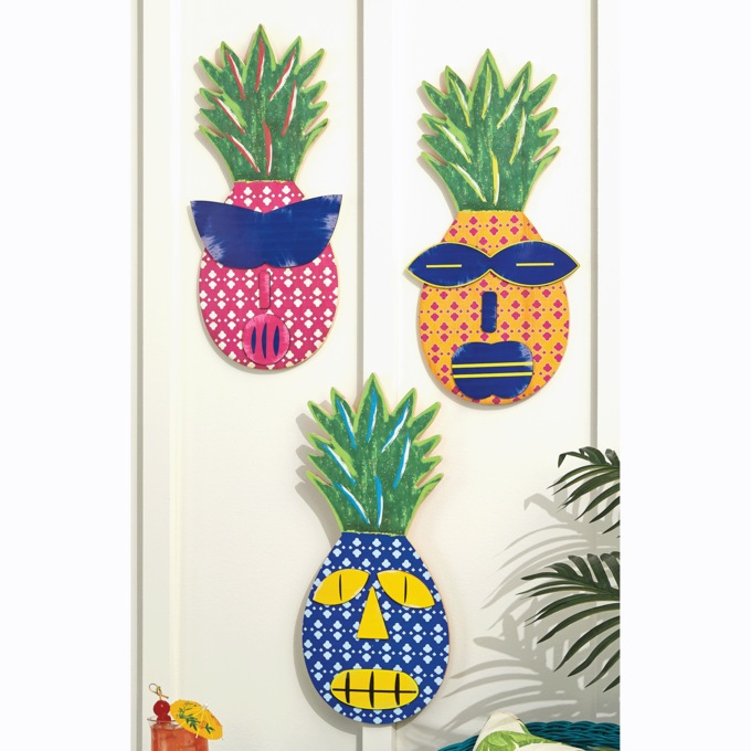 Set of 3 Tiki Wall Art, , large