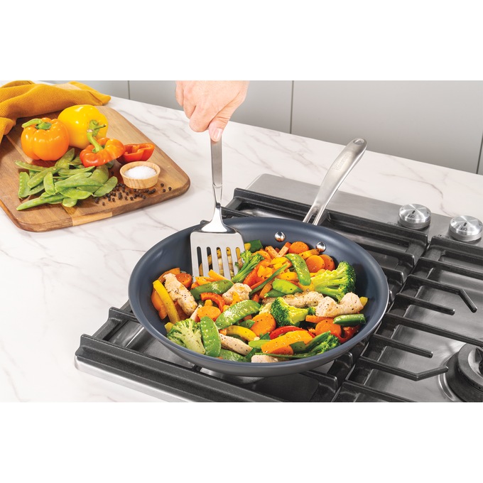 Guy Fieri Flavortown 12-Piece Laser Titanium Cookware Set, Black, large