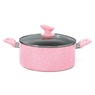 13-Piece Granite Aluminum Cookware Set, Pink, large