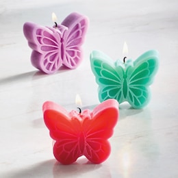 Set of 3 Figural Butterfly Candles, , large