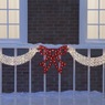 Dazzling Lighted Swag & Bow, Red Silver, large