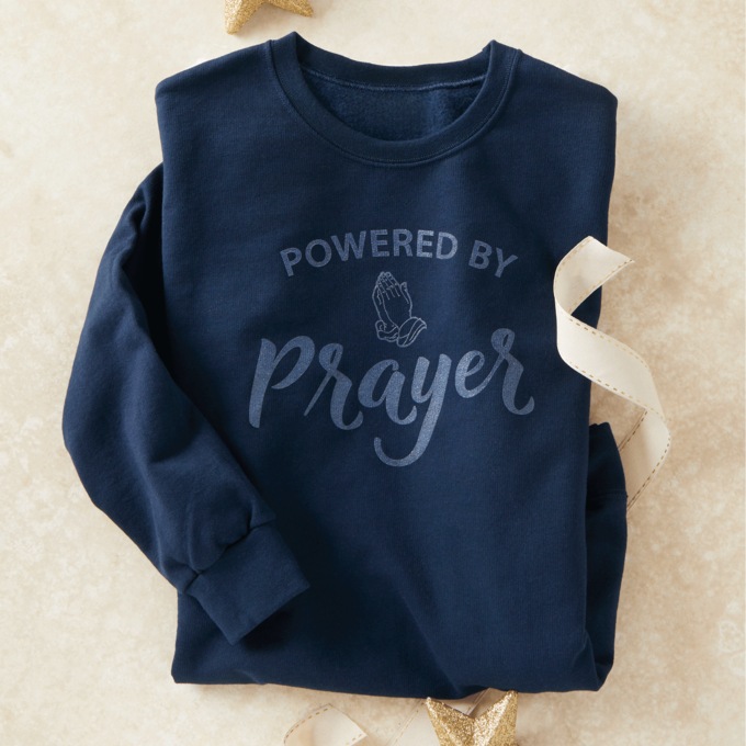 Powered by Prayer Sweatshirt, , large