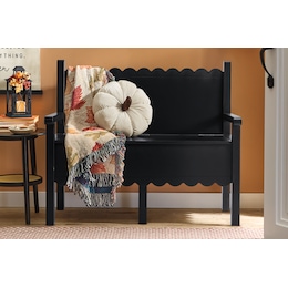 Scalloped Wood Bench, , large