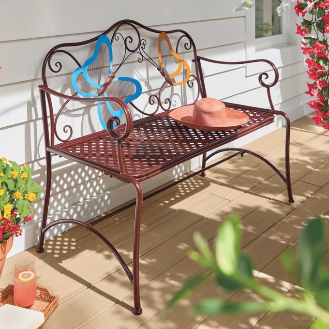 Butterfly Bench, Brown, large