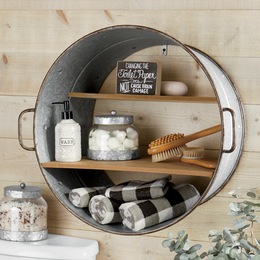 Galvanized Bucket Wall Shelf, , large