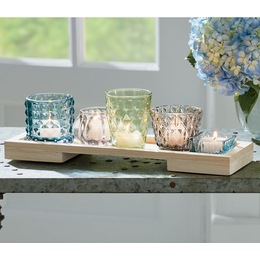 Set of 5 Votives with Tray, , large