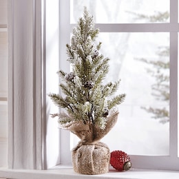 Snowy Tree with Small Pinecones, , large