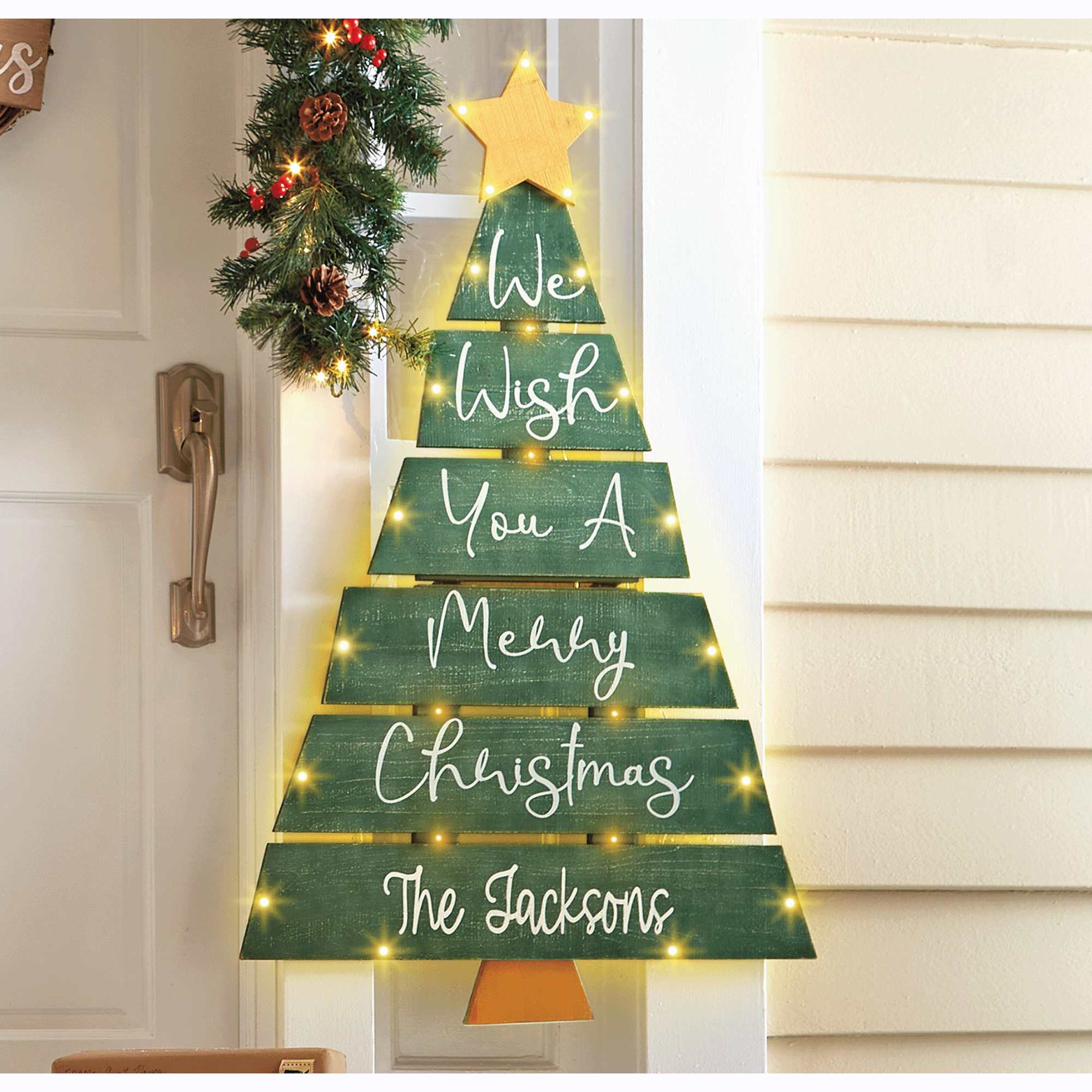 Lit Christmas Tree Sign, , large
