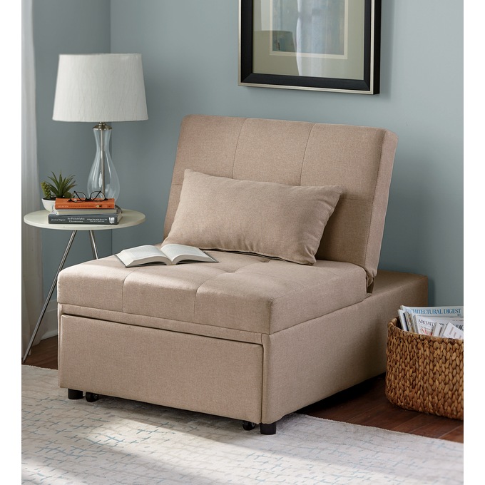 Cali Convertible Chair, Beige, large