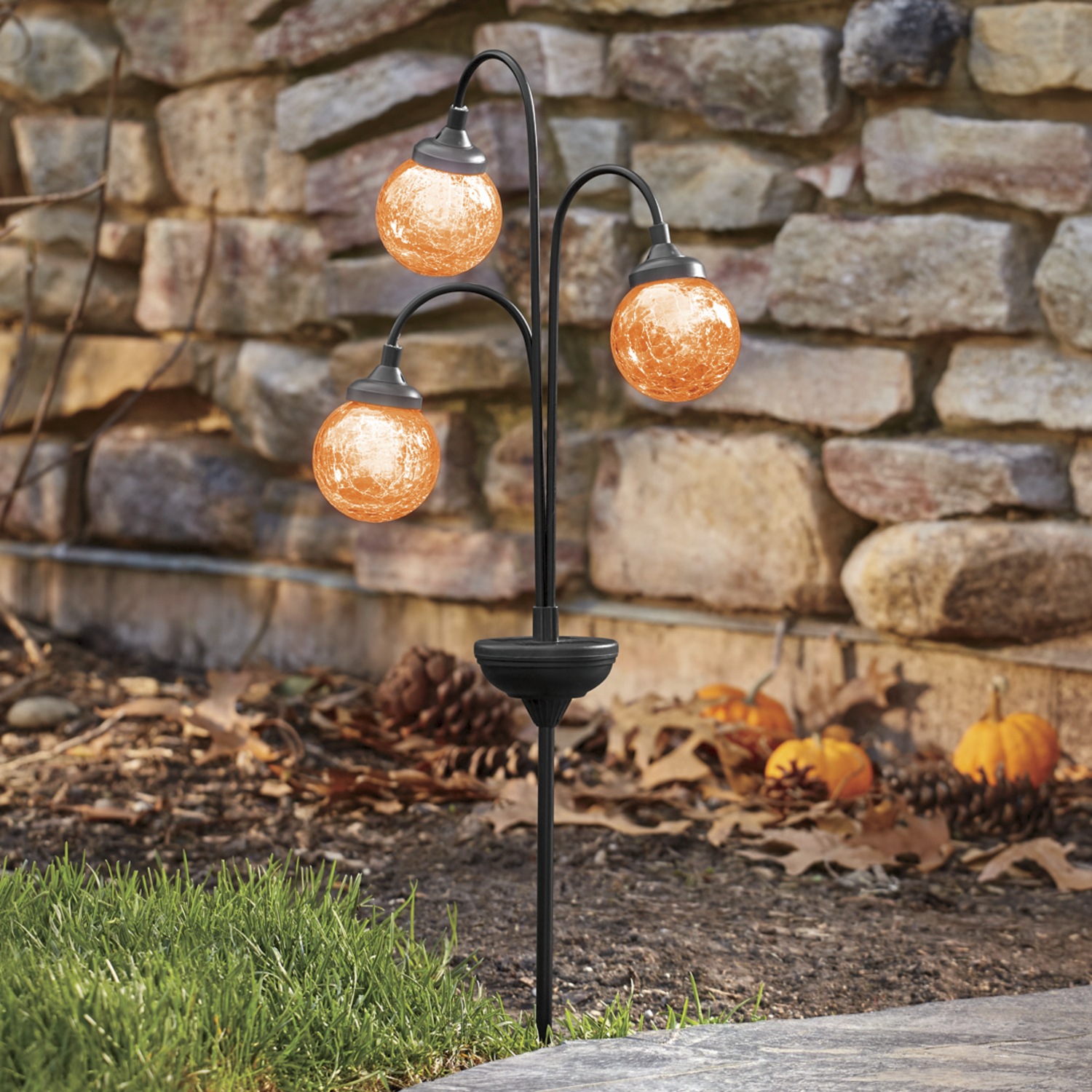 3 Orb Solar Light Stake Country Door