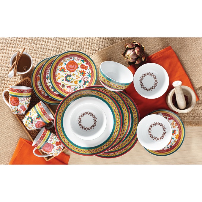 16 piece Paisley Floral Dinnerware Set