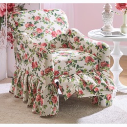 Cottage Floral Skirted Recliner, , large