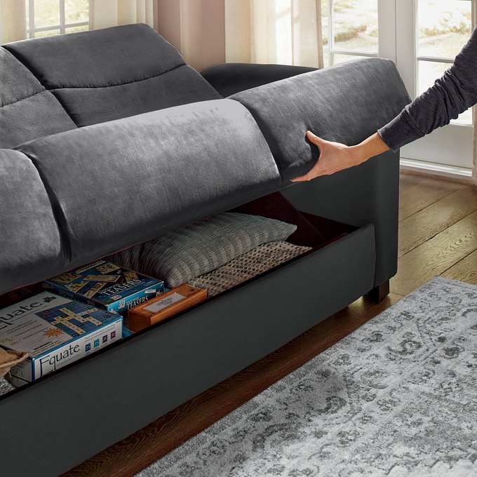 Super Plush Convertible Sofa Bed with Storage, , large