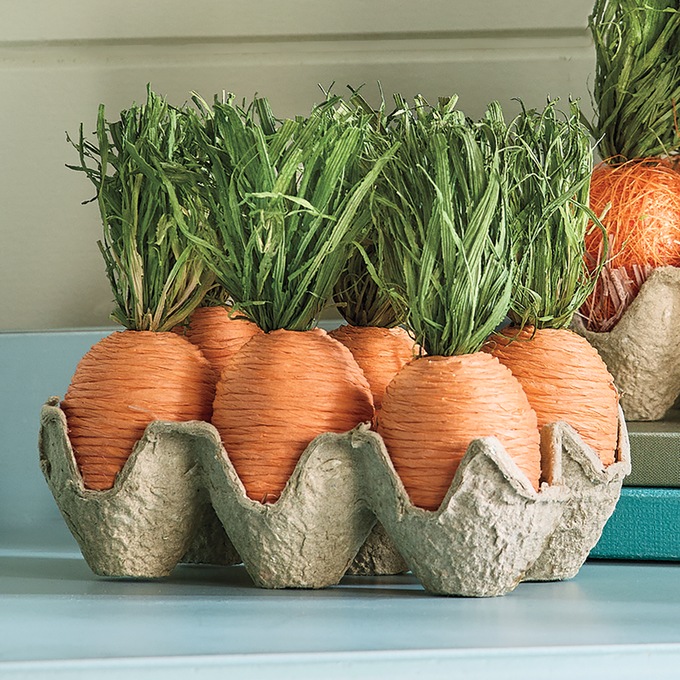 Egg Carton Carrot D&eacute;cor, Light Orange, large