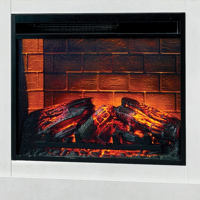 Cozette Fireplace Mantel with Built-In Bookshelves, , large