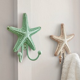 Set of 2 Starfish Wall Hooks, , large