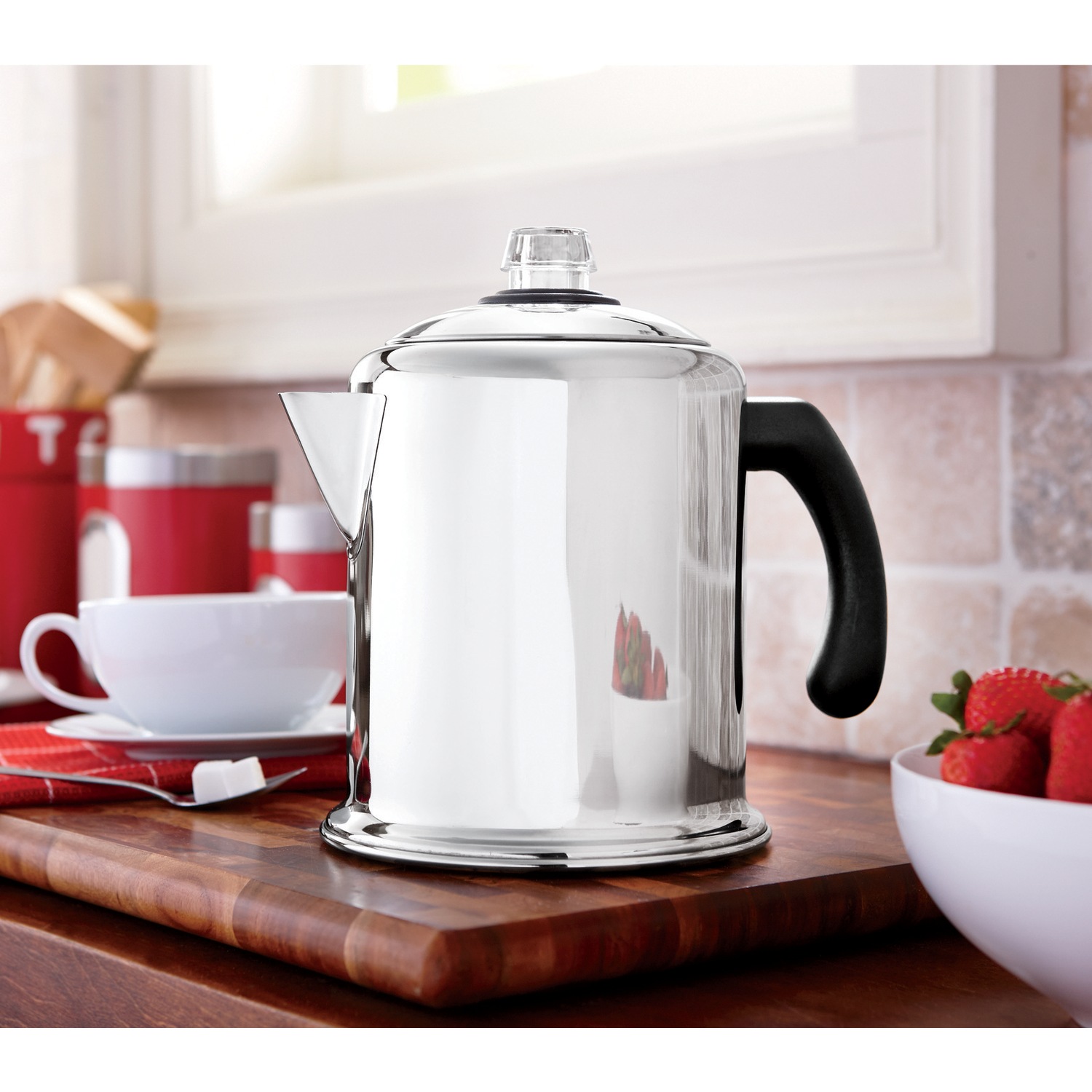 8-Cup Stainless Steel Classic Stovetop Coffee Percolator 