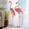 2-Piece Tall Metal Flamingo Figurine Set, , large