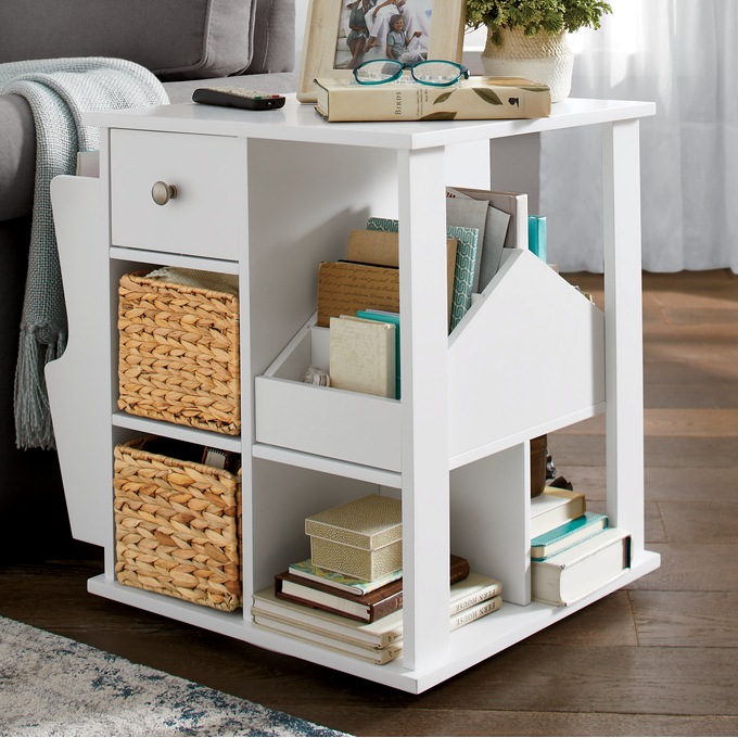 Admiral Rotating End Table with Storage, , large