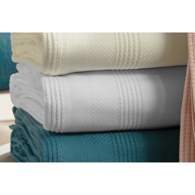 Vellux Textured Blanket, White, large