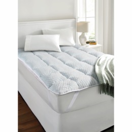 Double-Knit Jacquard Overfilled Bed Topper, , large